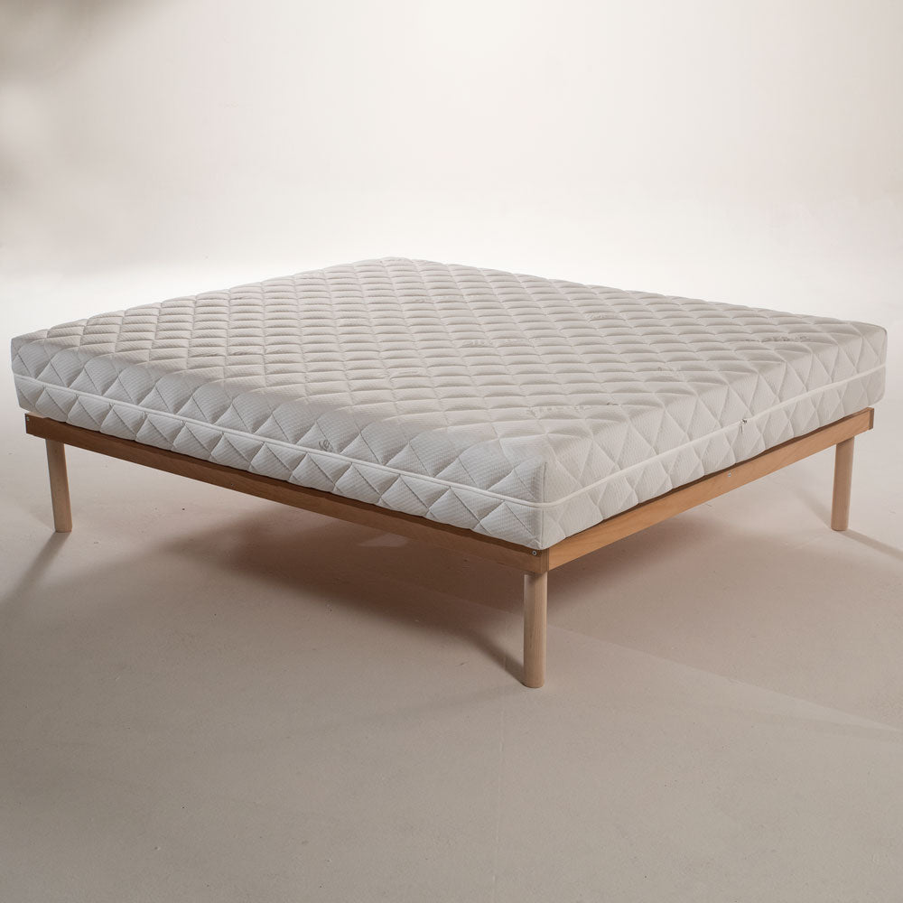 20cm High Firm Memory Foam Mattress Kit with Antimicrobial Fabric and Slatted Base - Memory 15+3