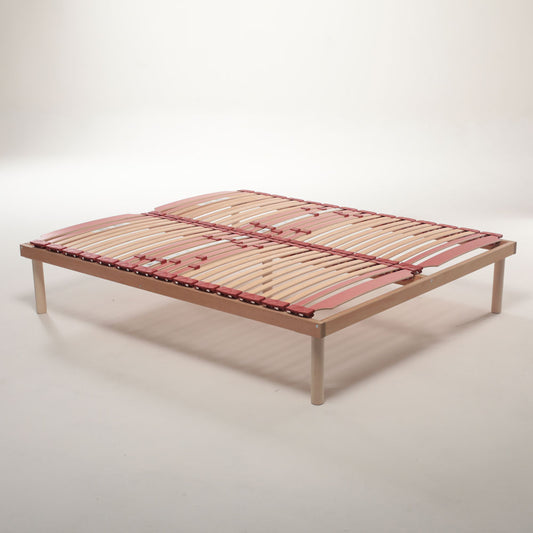 Universal wooden slatted base, fixed model with firmness adjusters and shock absorbers, 40 cm high - Venere