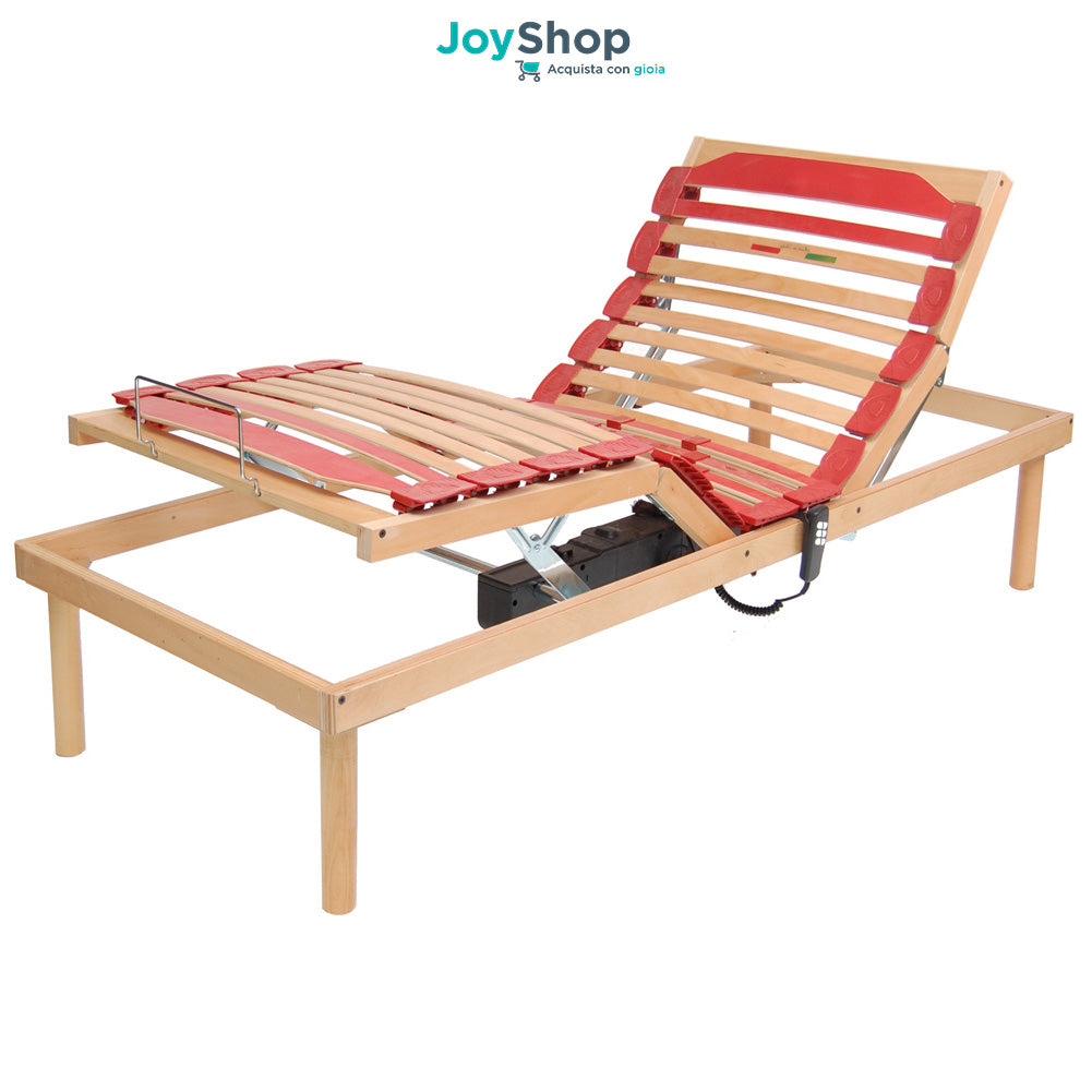 Rete letto a doghe in legno motorizzata con alzate personalizzabili - Venere E