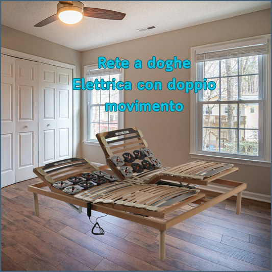 Beech wood slatted bed base with motorized movement and remote control - Superior Bed Base