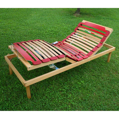 Rete letto a doghe in legno motorizzata con alzate personalizzabili - Venere E