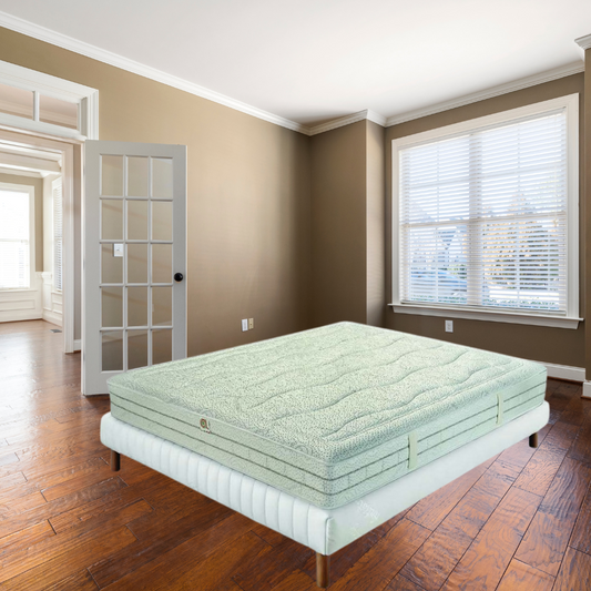 Semi-firm mattress with pocket springs and memory foam, 28 cm high, summer and winter sides - SATURNO