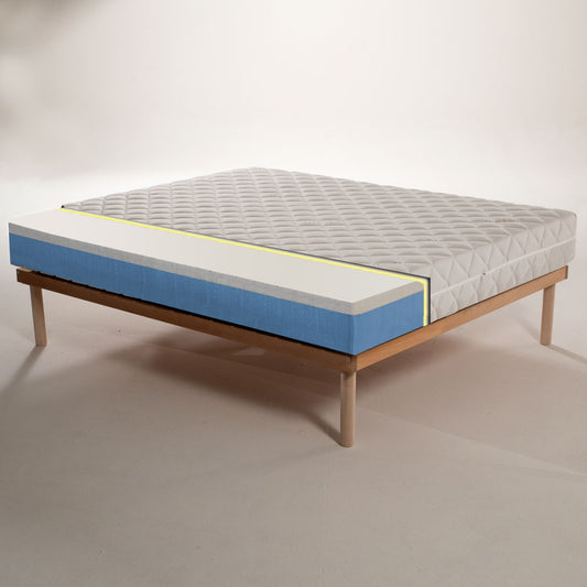 20cm High Firm Memory Foam Mattress Kit with Antimicrobial Fabric and Slatted Base - Memory 15+3