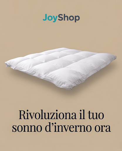 Topper correggi materasso termoregolatore in piuma oca 20% Piumino 80% Piumetta 600 GR/MQ 160x200 cm - 160x200 - JoyShop Materassi