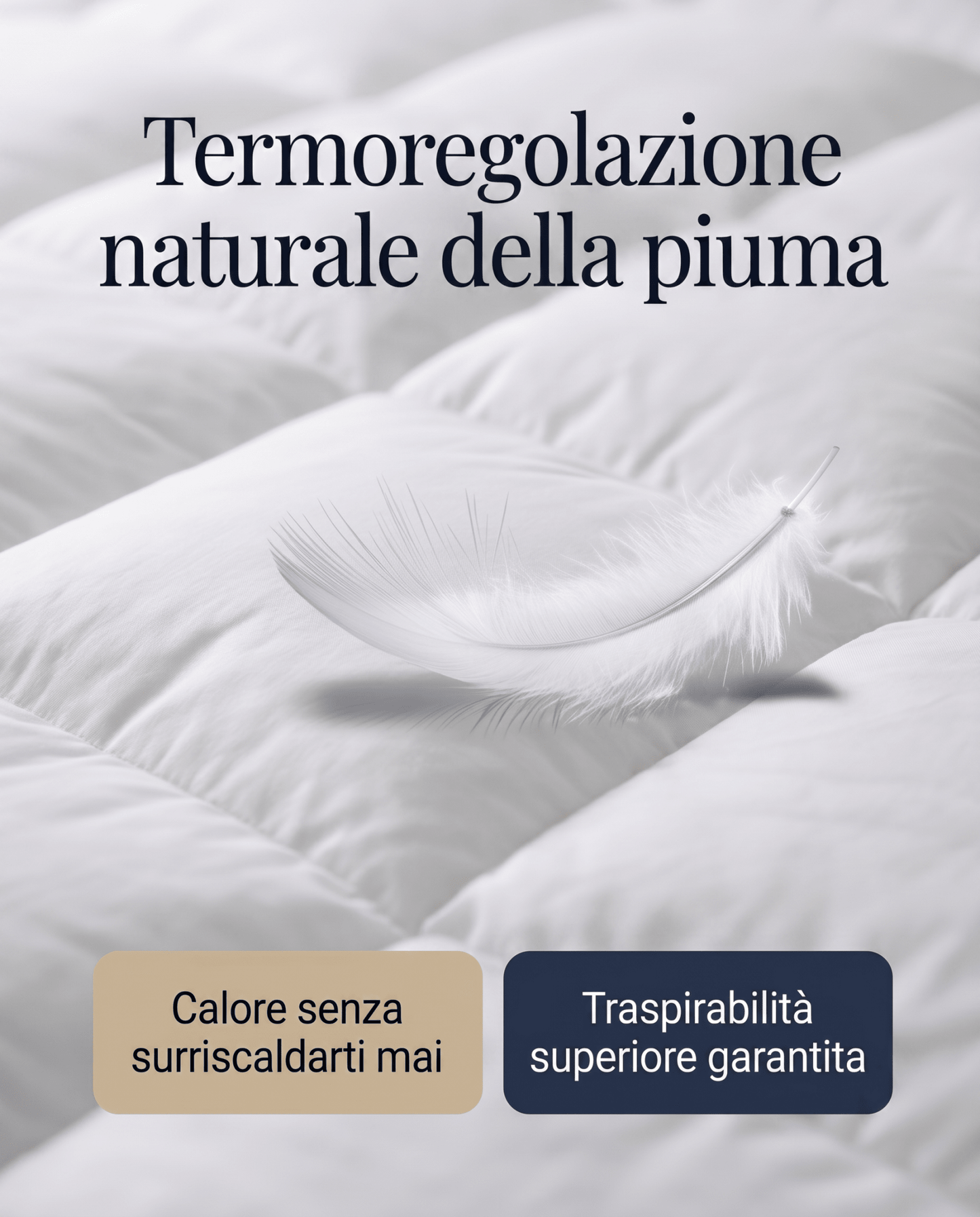 Topper correggi materasso termoregolatore in piuma oca 20% Piumino 80% Piumetta 600 GR/MQ 160x200 cm - 160x200 - JoyShop Materassi