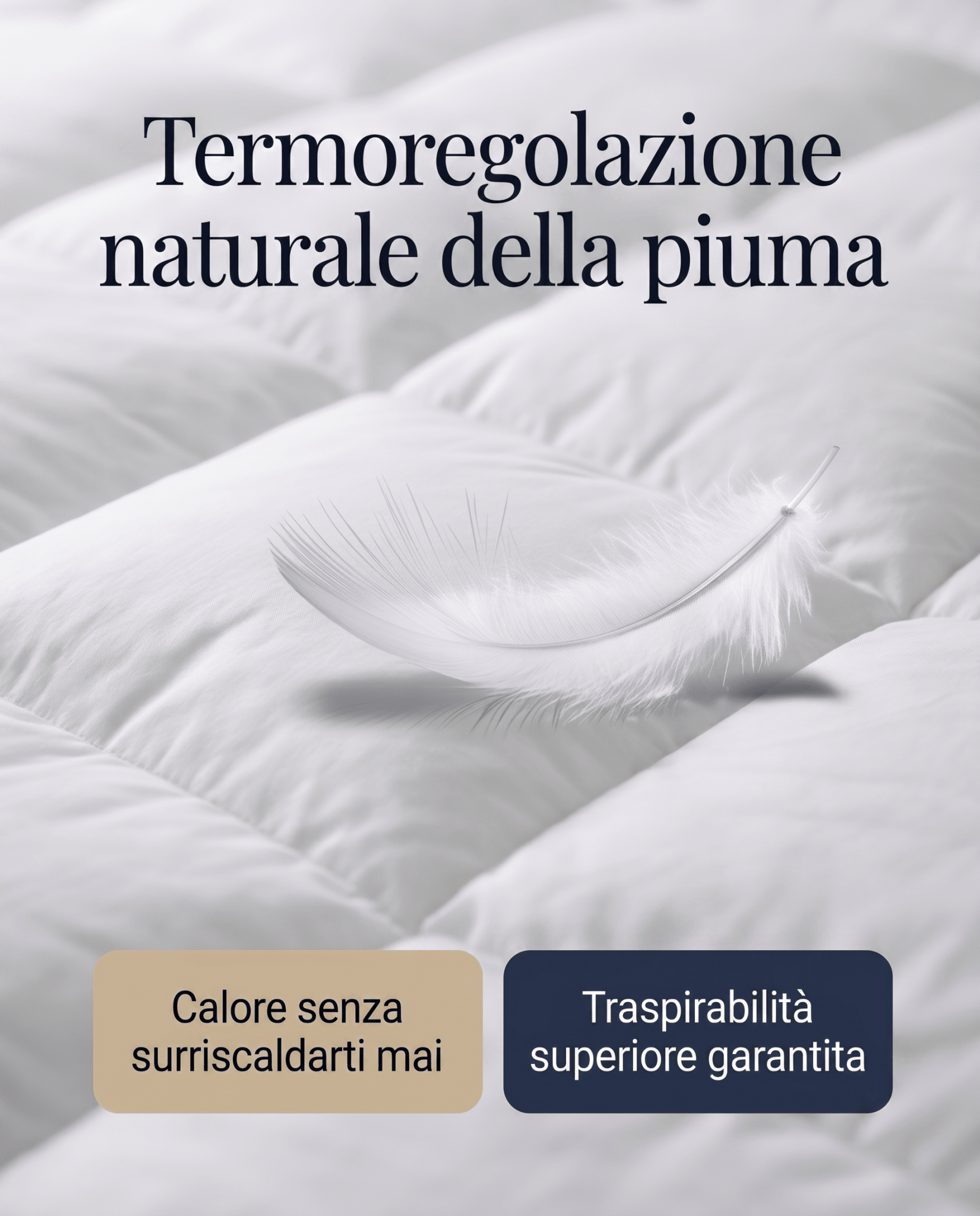 Topper correggi materasso termoregolatore in piuma oca 20% Piumino 80% Piumetta 600 GR/MQ 160x200 cm - 160x200 - JoyShop Materassi
