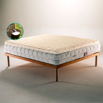 Removable Bamboo Mattress Topper in Natural Latex, 5 cm high