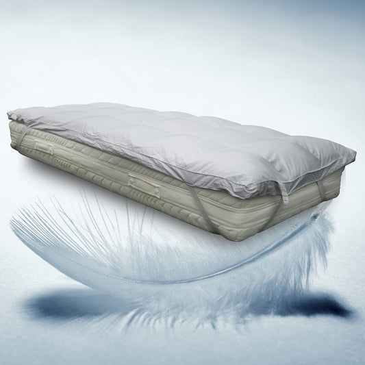 Thermo-regulating mattress topper in feather and goose down 20% Down 80% Feather 600 GR/M2 160x200 cm