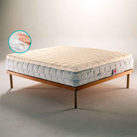 Topper, memory foam mattress corrector with removable and washable fabric, 10 cm high