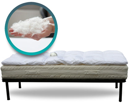 Thermo-regulating mattress topper in feather and goose down 20% Down 80% Feather 600 GR/M2 160x200 cm