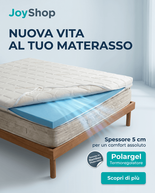 Topper Polargel – Correttore Termoregolatore Fresco, 5 cm, Bamboo Sfoderabile - JoyShop Materassi 2