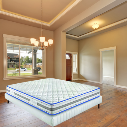 URANO MEMORY - Firm spring mattress with memory foam for improved comfort, 24 cm high